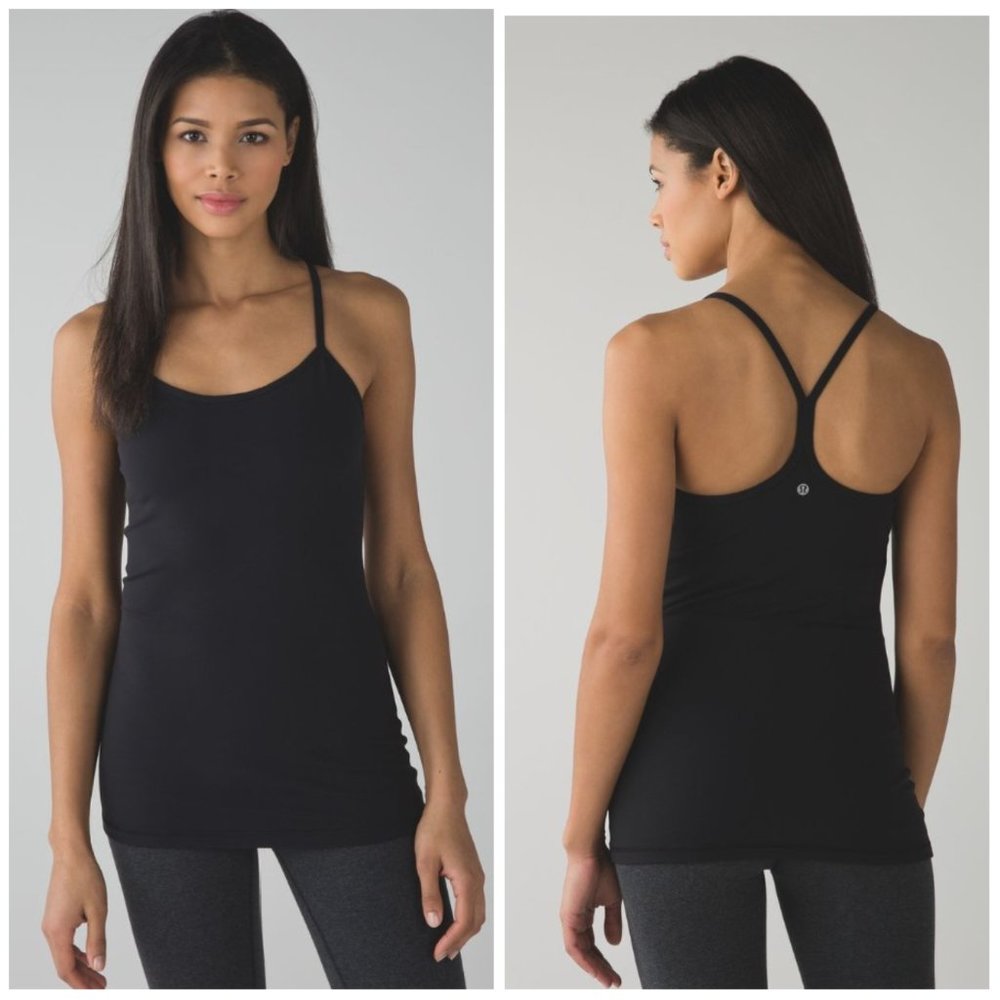 Lululemon Power Y Tank Top Black Women's Size 8